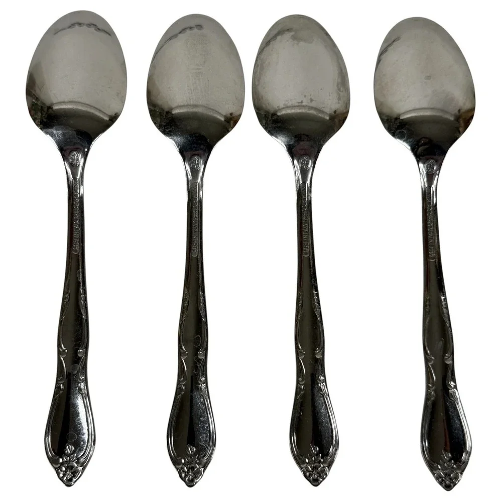 Oneida Wm A Rogers Montclair Gloria Stainless Flatware Set Fork Spoon Floral Tip